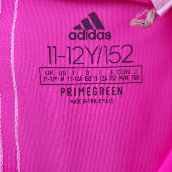 Adidas Cropped Boxy Dance Tee, Pink/White, M - Picture 3 of 5